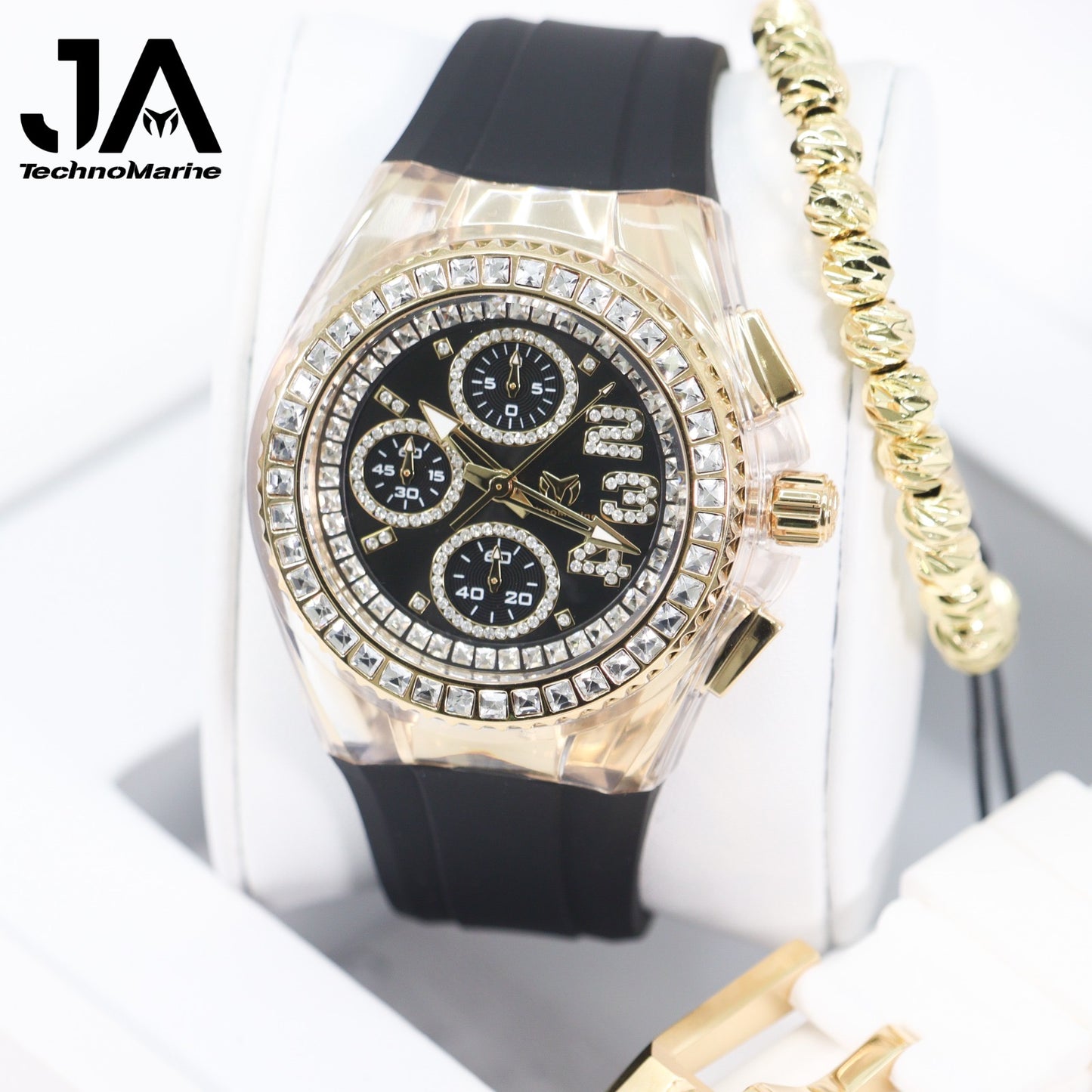 Technomarine Cruise Glitz 40mm Gold with Stones Arrival Dos Correas