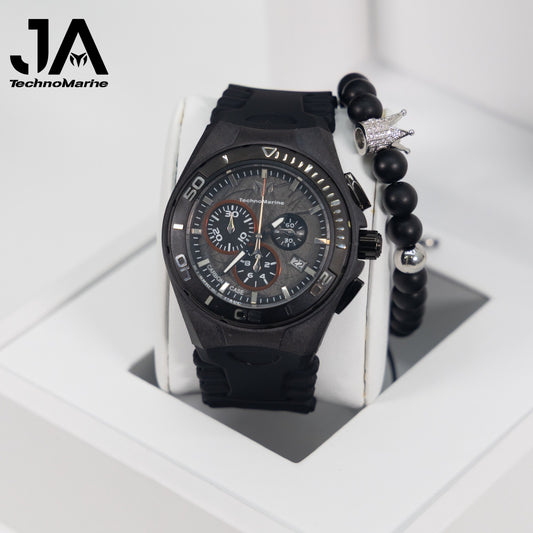 Technomarine Men's Black Carbon Swiss Chronograph