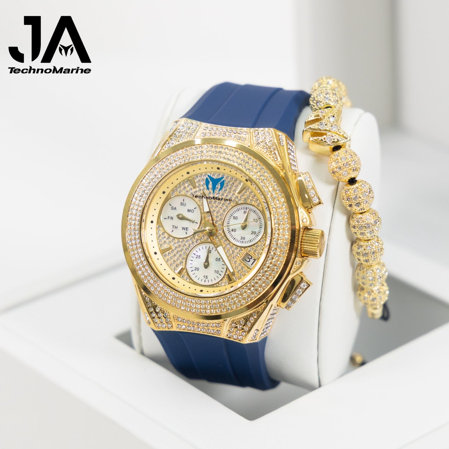 Technomarine Pave Cruise Maquina Suiza- Color Oro Solo Una Correa