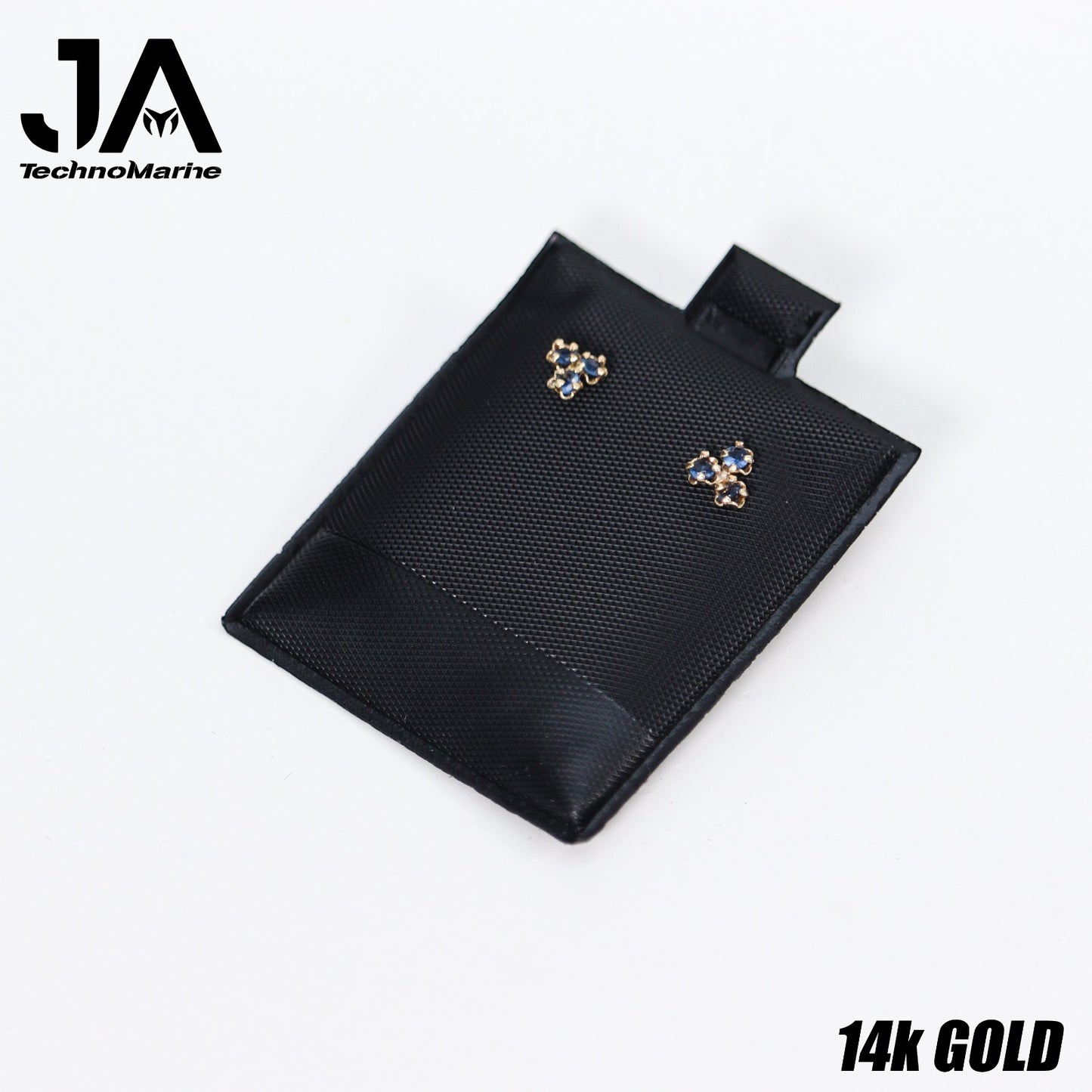 Zirconias De Tres Piedras Azul 14k