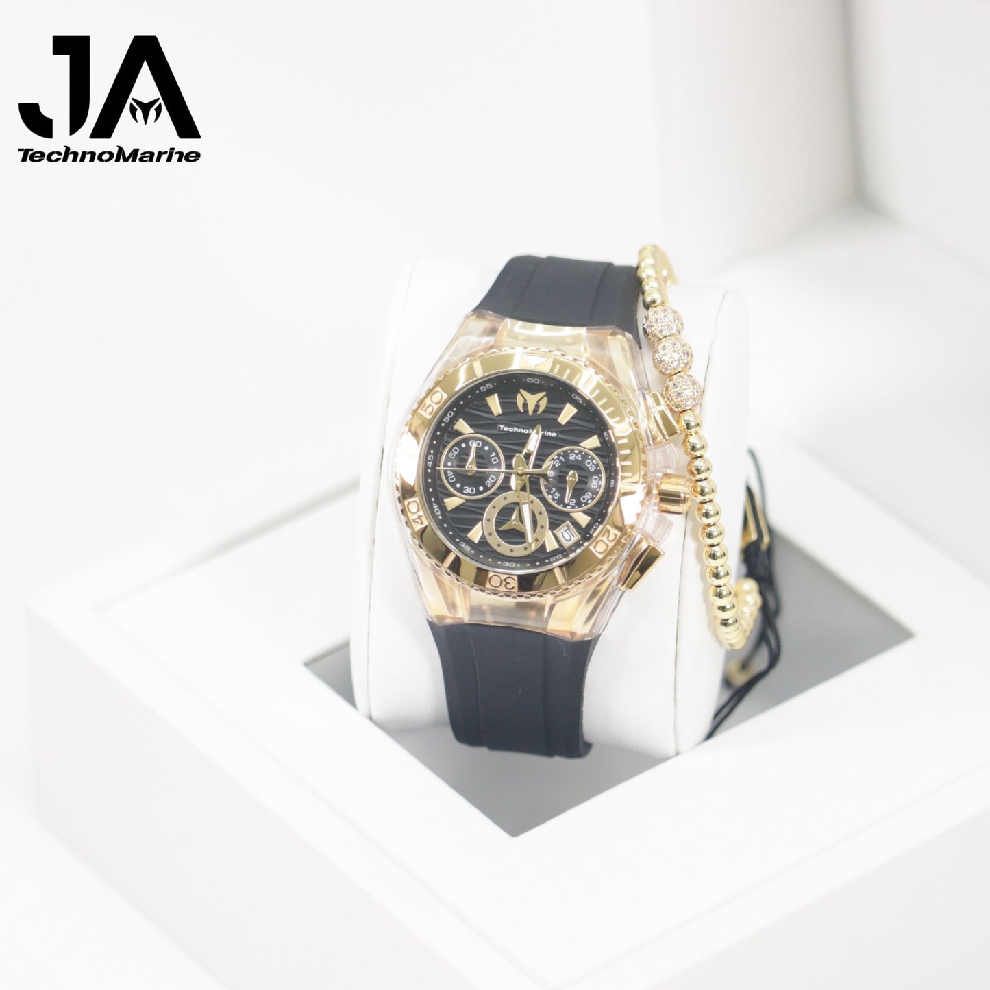 Technomarine Cruise Lady 40mm Stainless Steel Gold Black Dial Quartz