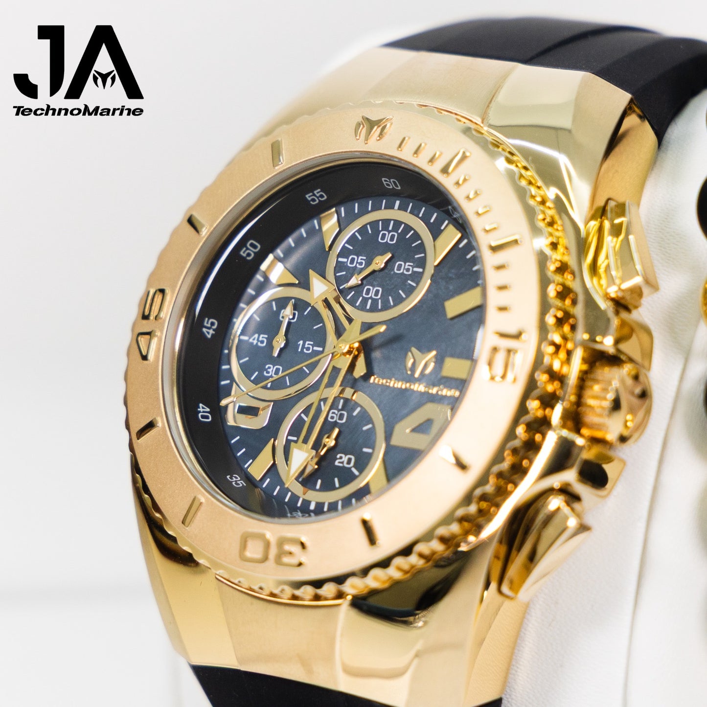 New Modelo 2025 TechnoMarine Cruise Original Men's Watch w/ Mother of Pearl Dial 44 mm, Black, Oro Green with Interchangeable Strap + 5% De Descuento = $139.99
