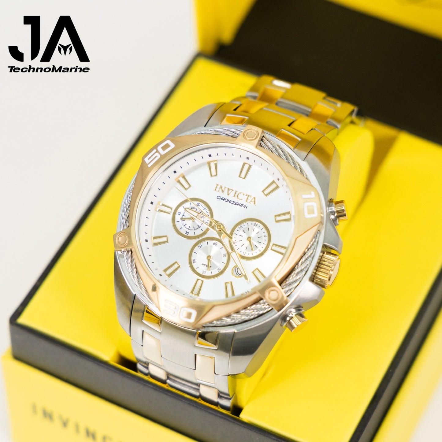 Invicta Bolt Men's Watch - 50mm, Steel, Gold Una Pulcera Gratis