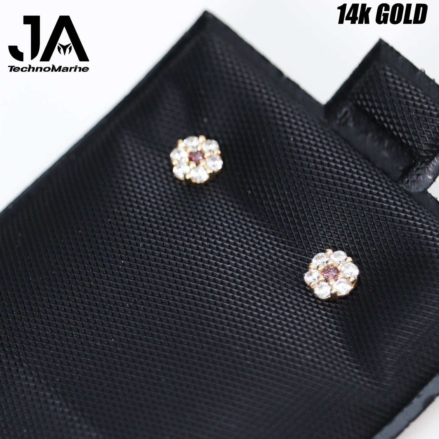 Zircornia Flor Dorada 14K