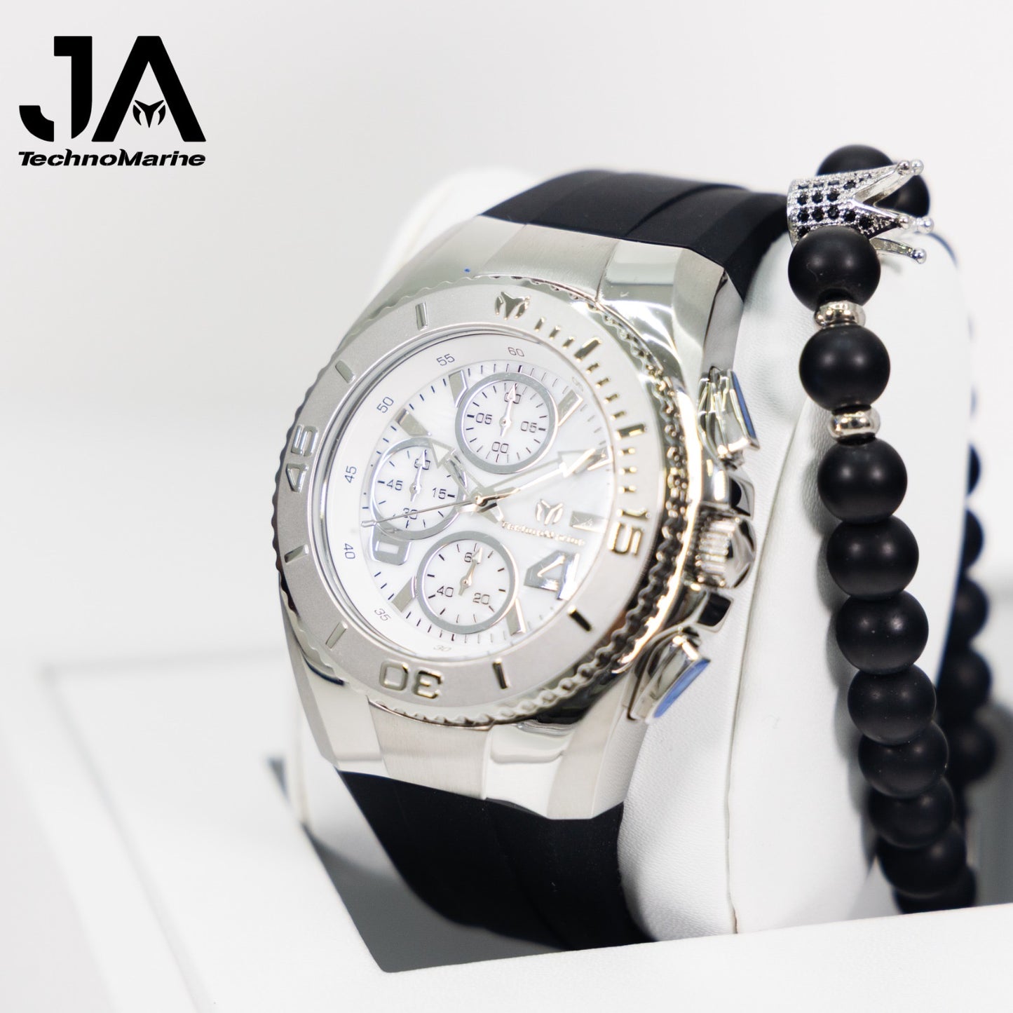 New Modelo 2025 TechnoMarine Cruise Original Men's Watch w/ Mother of Pearl Dial 44 mm, Black, Silver Green with Interchangeable + 5% De Descuento = $139.99