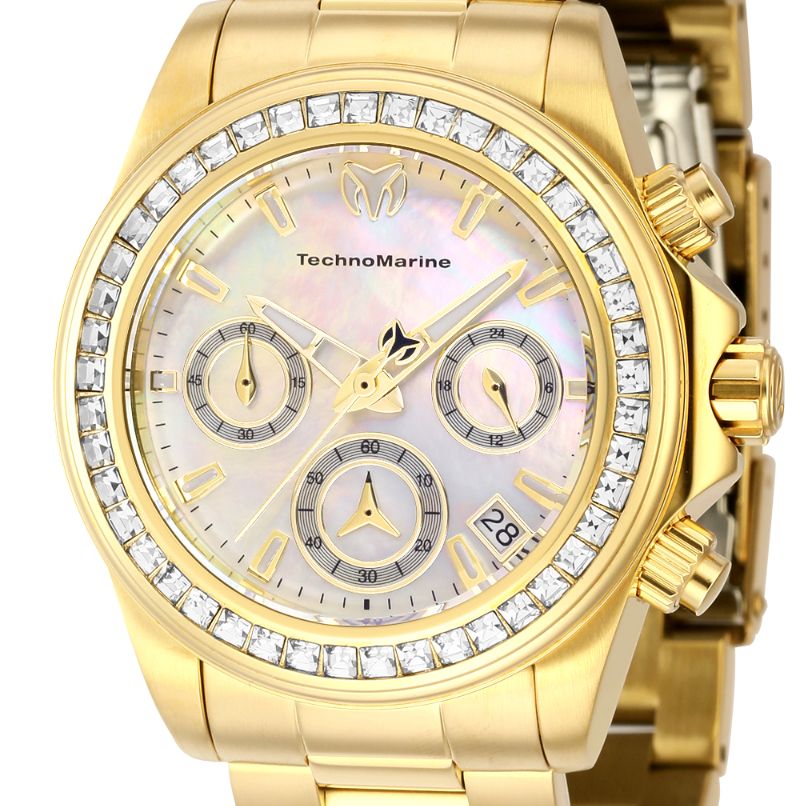 TechnoMarine Manta Ray Women's Watch w/ Mother of Pearl Dial - 38mm, Gold