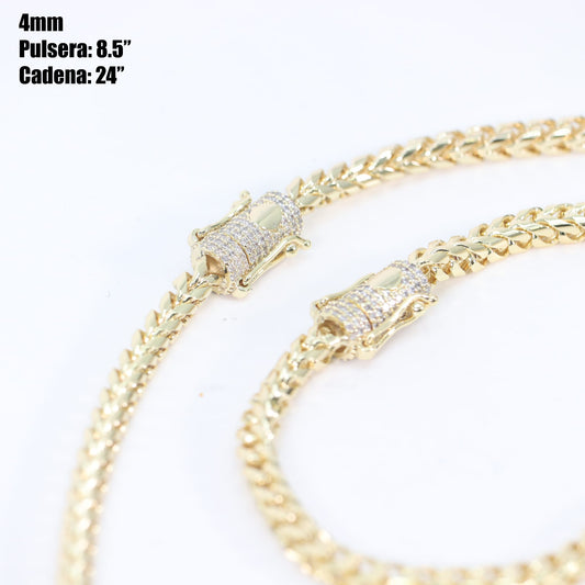 Cadena Franco hombre 4mm Stainless Steel 24”