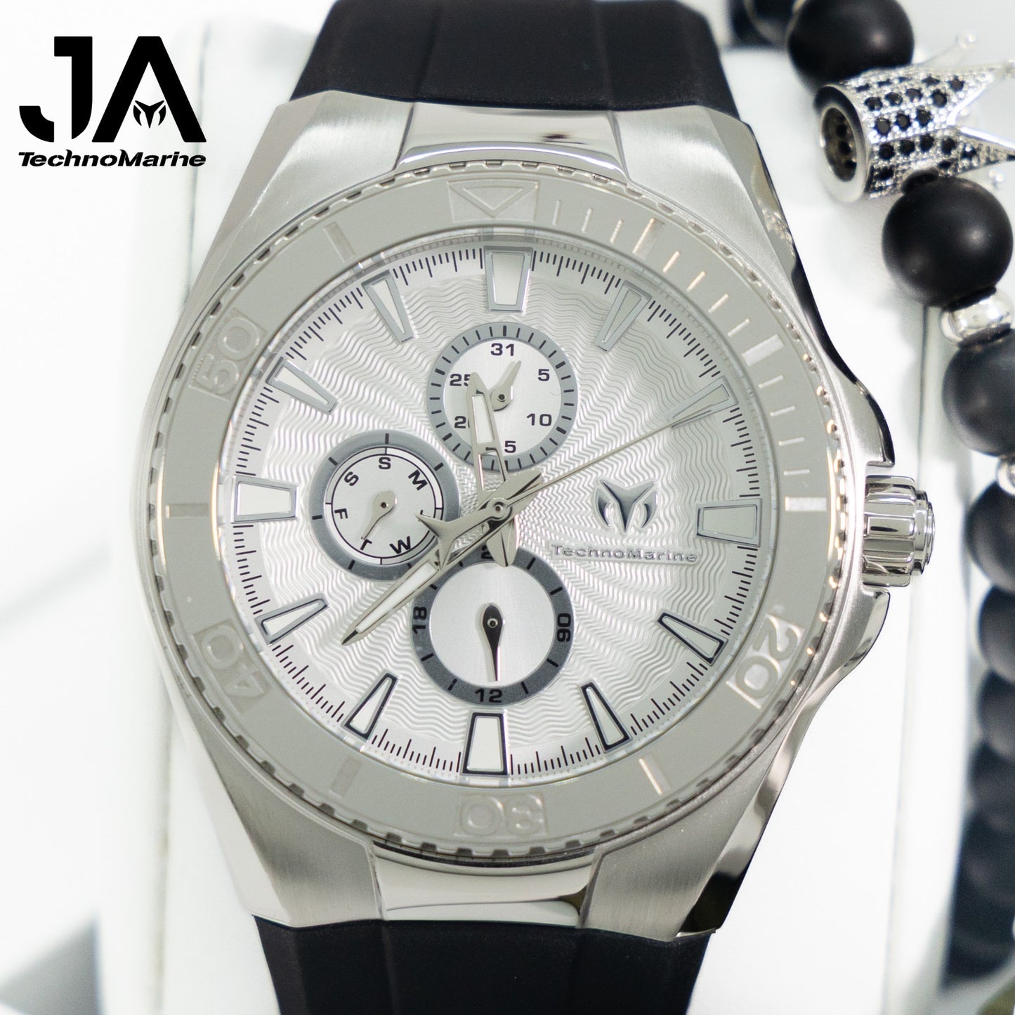 TechnoMarine Cruise California Men's Watch - 45mm, Black, White, Silver + 5% De Descuento = $159.99