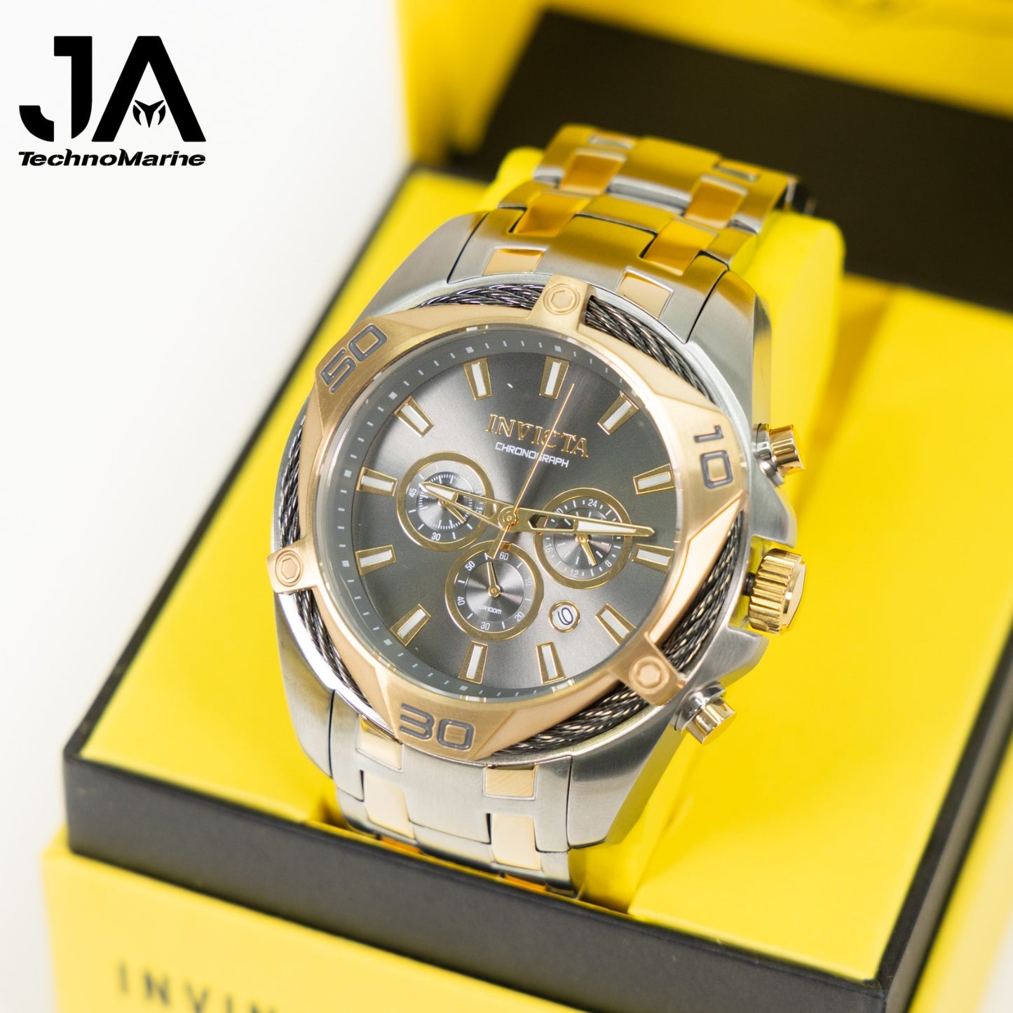 Invicta Bolt Men's Watch - 50mm, Steel, Gold Una Pulcera Gratis