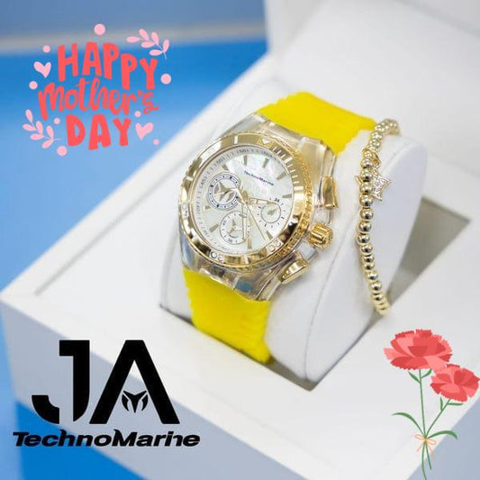 TechnoMarine Cruise California Women's Watch w/ Mother of Pearl Dial - 40.57mm, yellow Una Pulsera Gratis