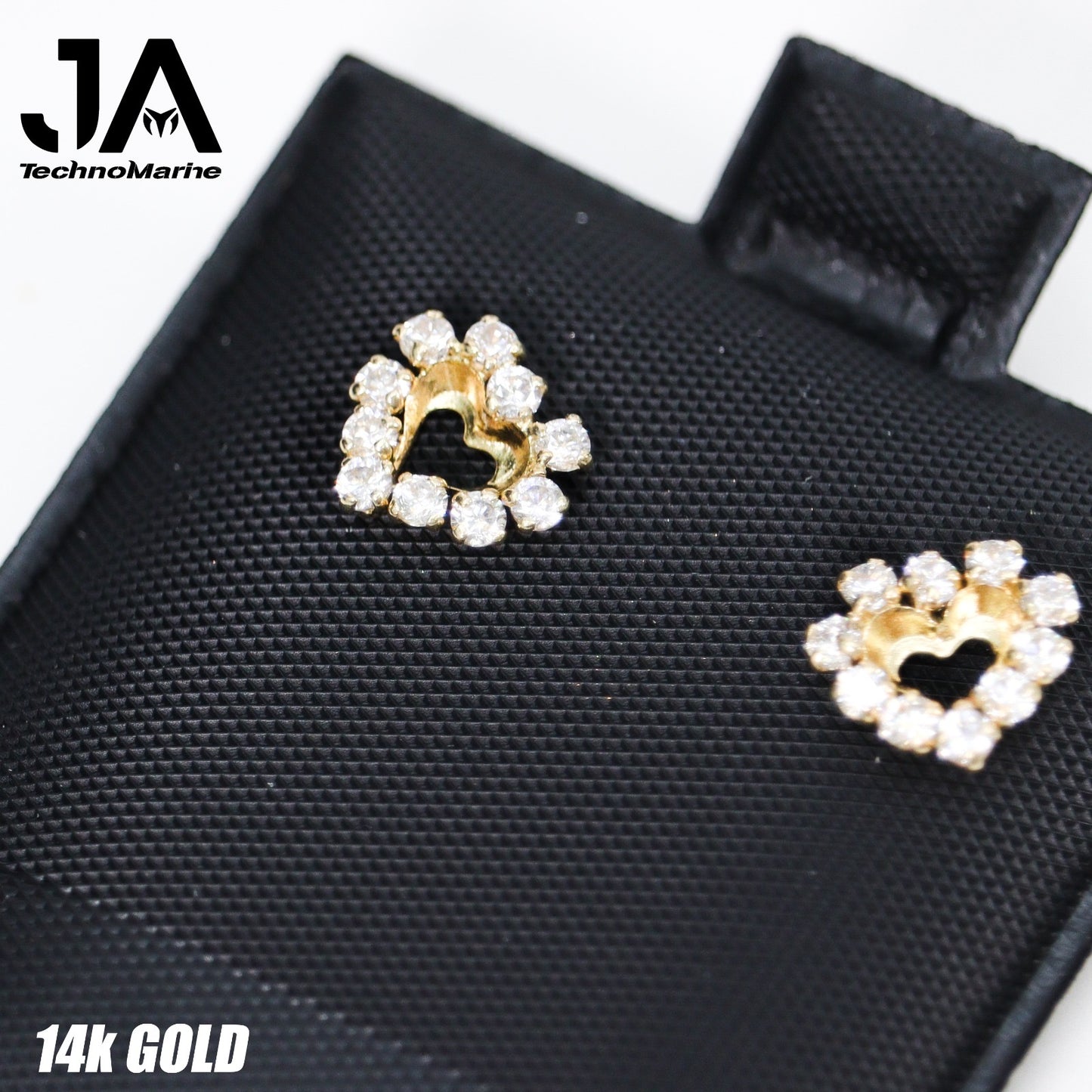 Zircornia En Corazón Dorada 14k