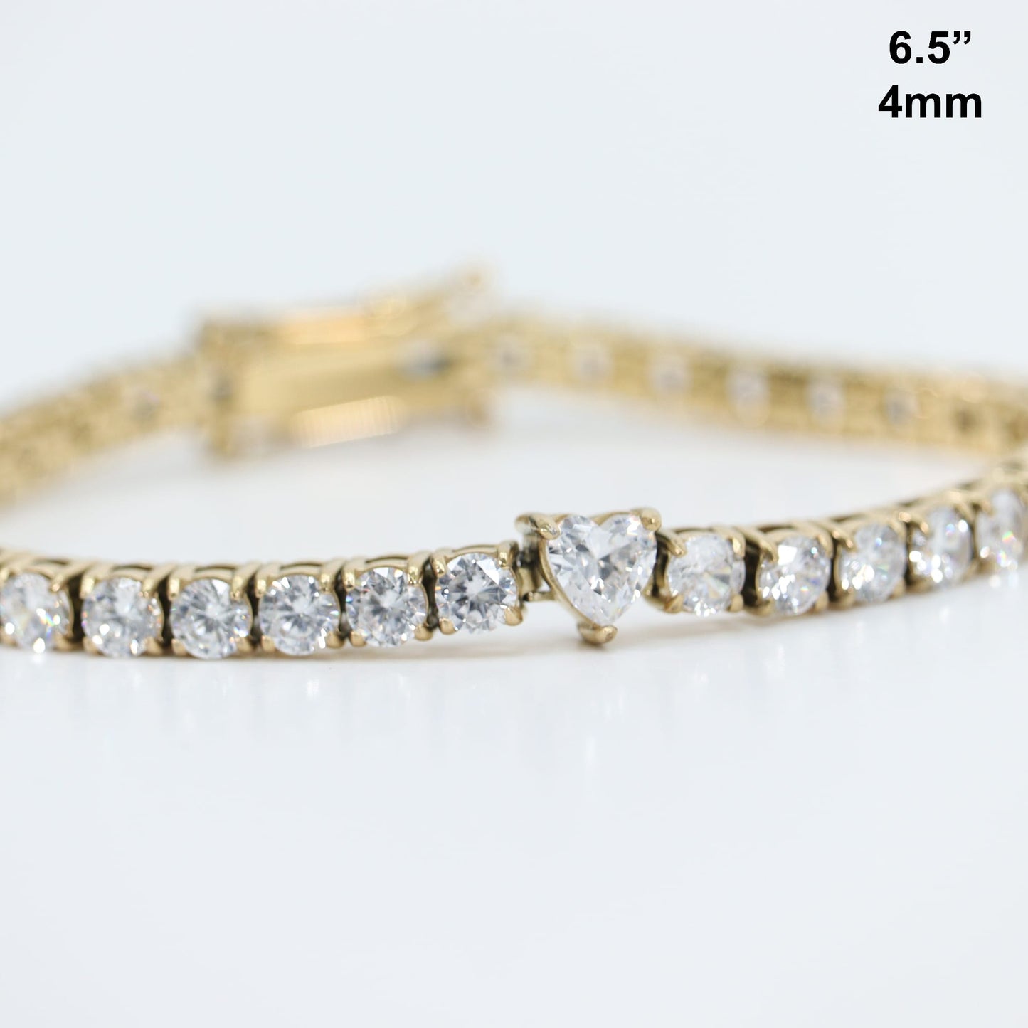 Pulsera De Corazón Stainless Steel Baño oro 14k