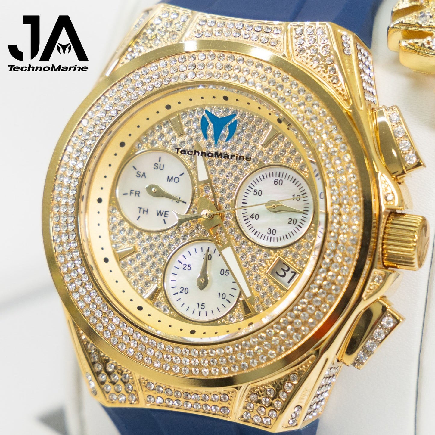 Technomarine Pave Cruise Maquina Suiza- Color Oro Solo Una Correa