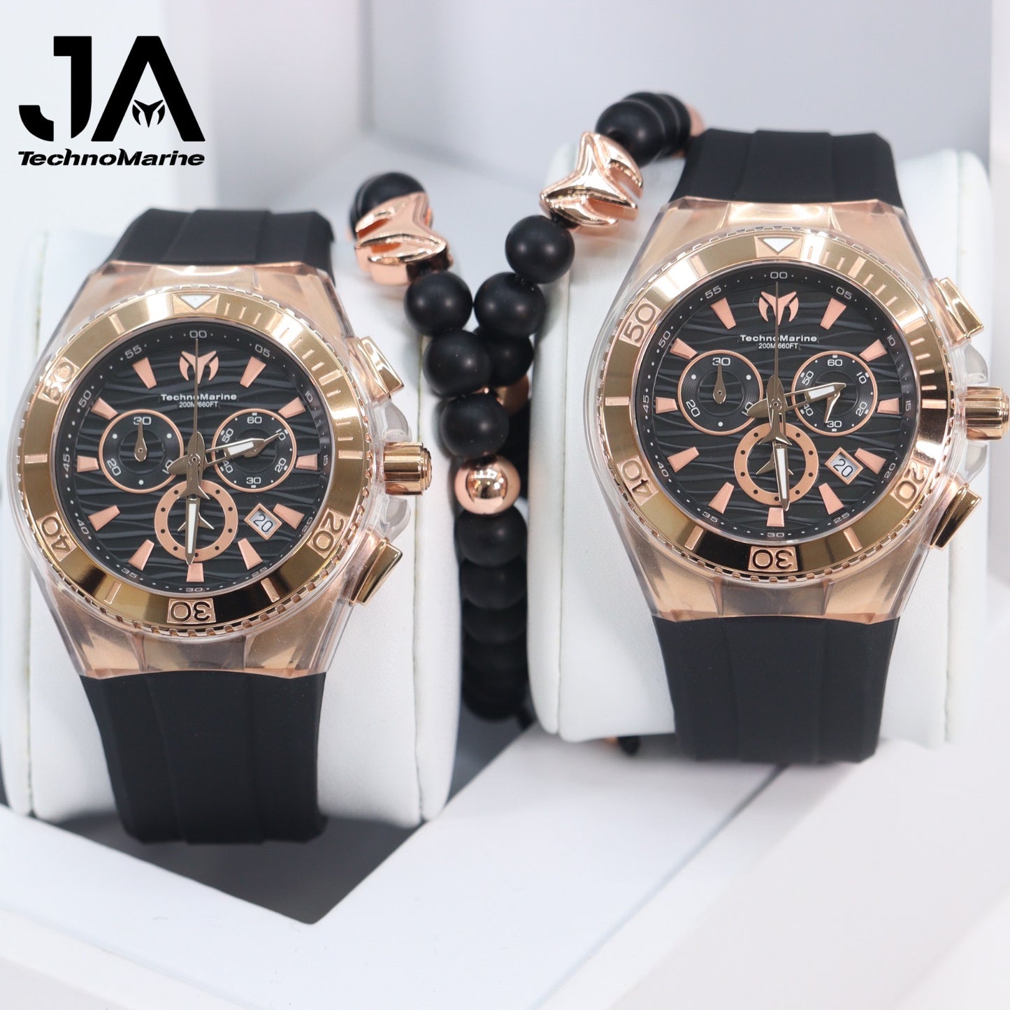 2 × 1 TechnoMarine Cruise Star Swiss Ronda Men's Watch - 46.65mm, Black,