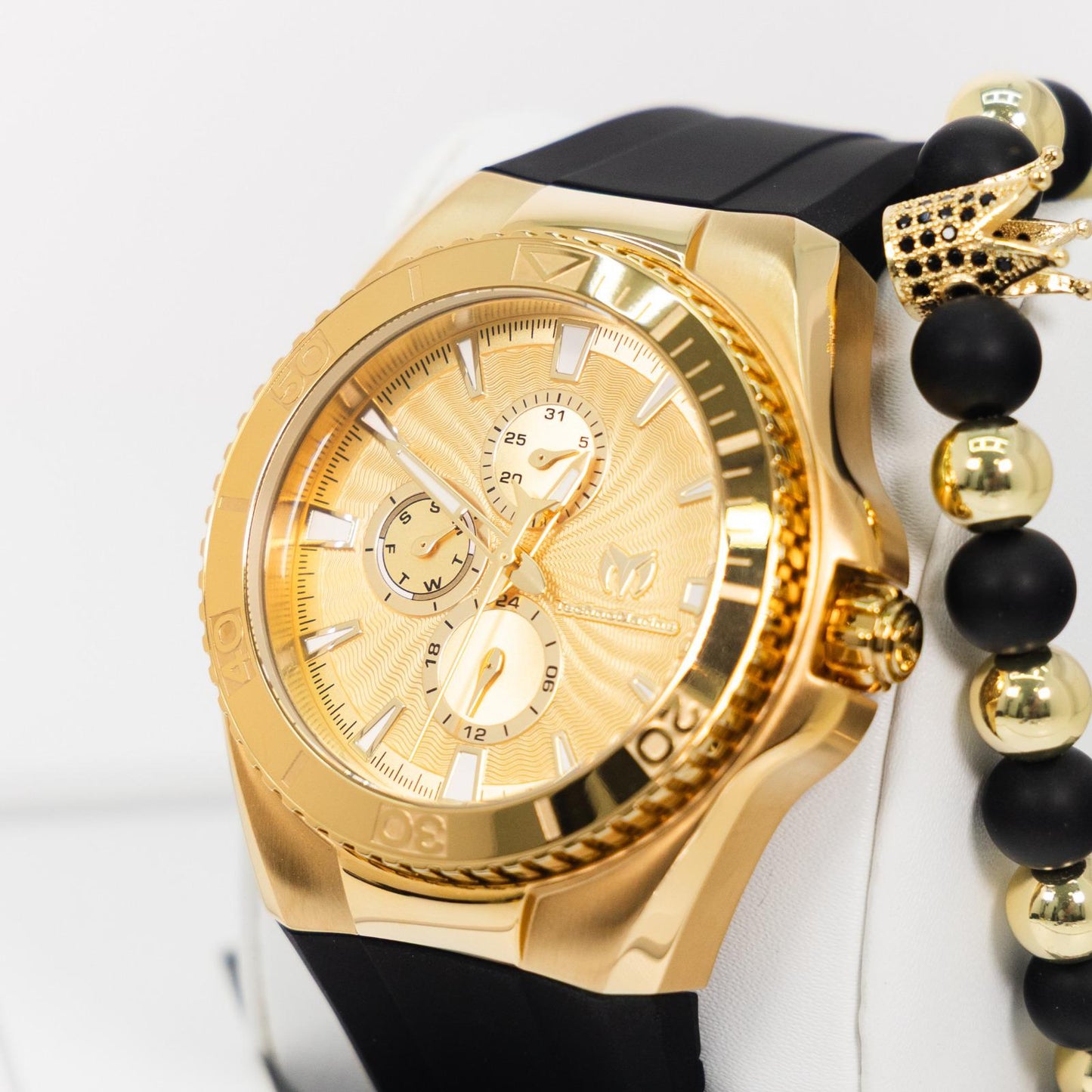 TechnoMarine Cruise California Men's Watch - 45mm, Black, White, Oro + 5% De Descuento = $139.99