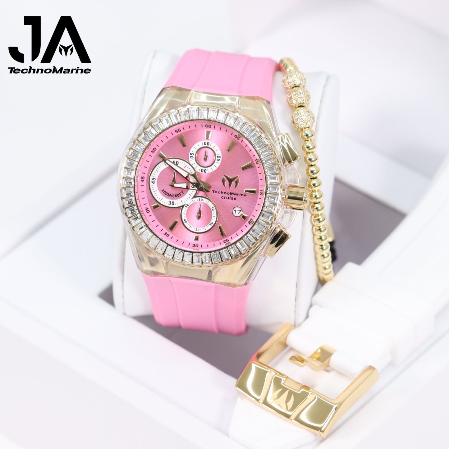 TechnoMarine Cruise Original Unisex Watch - 45mm, Pink (Una Pulsera Gratis Dos Correas