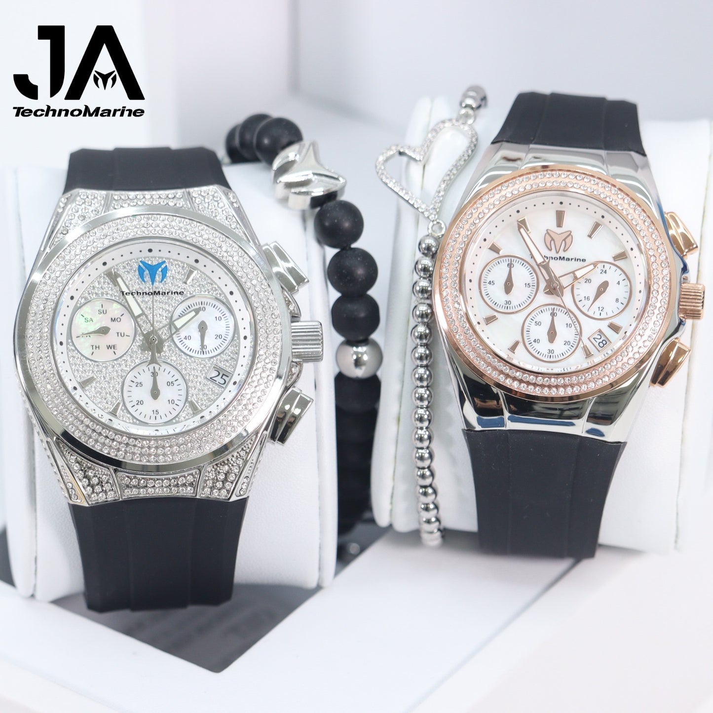 Set Technomarine (PAVE) 46 mm Hombre Cruise Collections Máquina SUIZA Color Plata Y TechnoMarine Pave 40mm Para (Mujer) Plata Dos Tonos