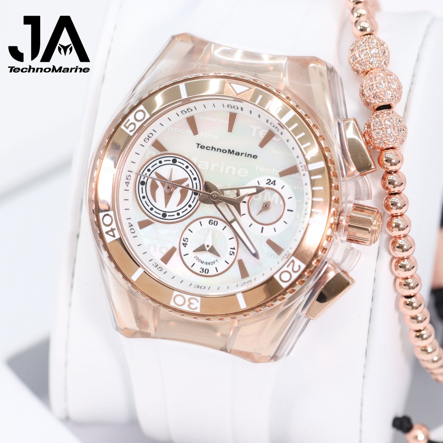 TechnoMarine Cruise California Women's Watch w/ Metal, Mother of Pearl & Oyster Dial - 40.57mm, White