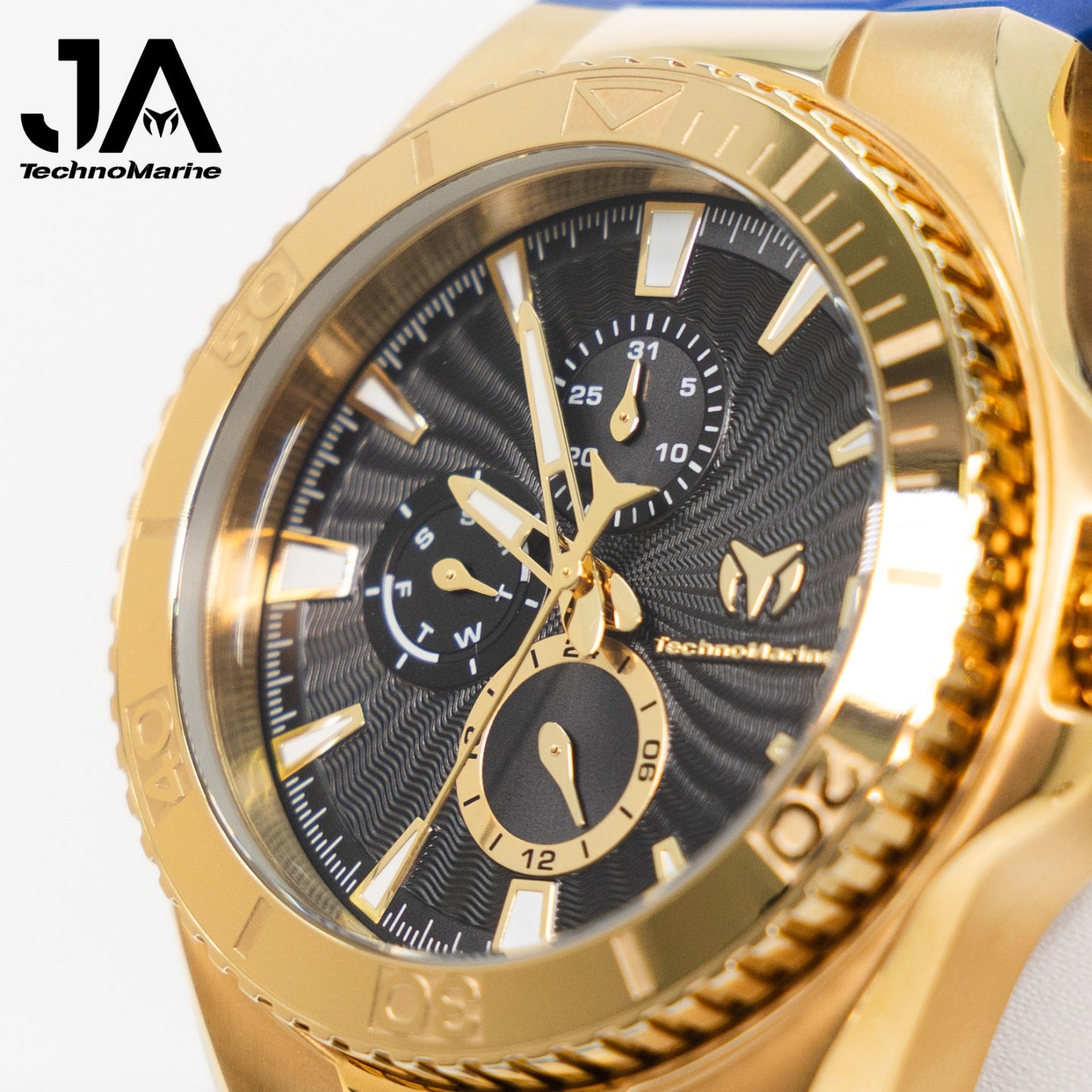 TechnoMarine Cruise California Men's Watch - 45mm, Black, White, Oro + 5% De Descuento = $139.99