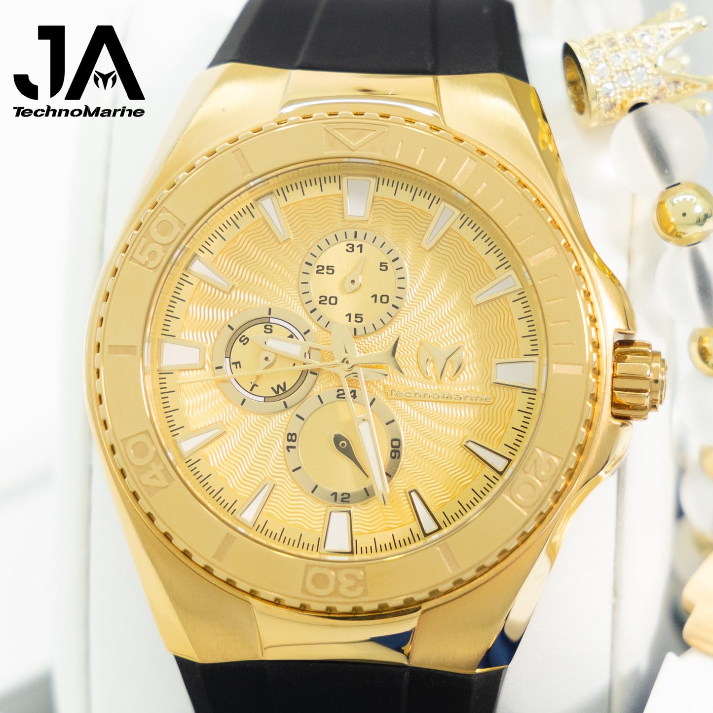 TechnoMarine Cruise California Men's Watch - 45mm, Black, White, Blue + 5% De Descuento = $159.99