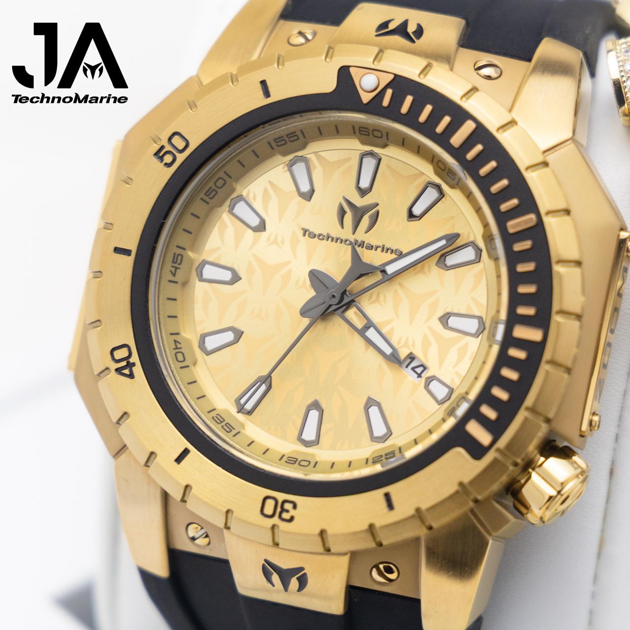 TechnoMarine Manta Quartz Gold Dial Men's Watch Una Pulsera Gratis