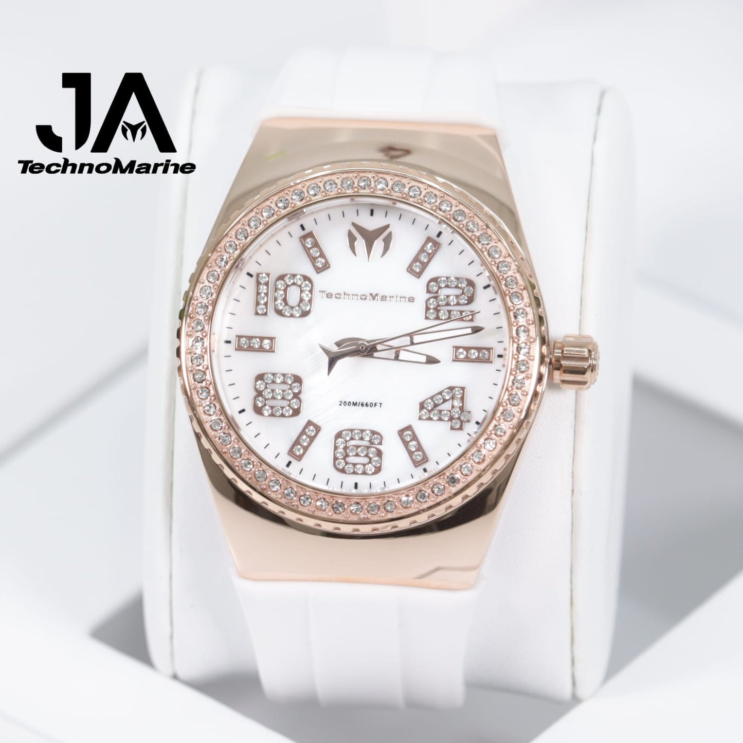 Technomarine Cruise Monogram 45mm Gold with Stones Rose Gold White 5% De Descuento = $94.99