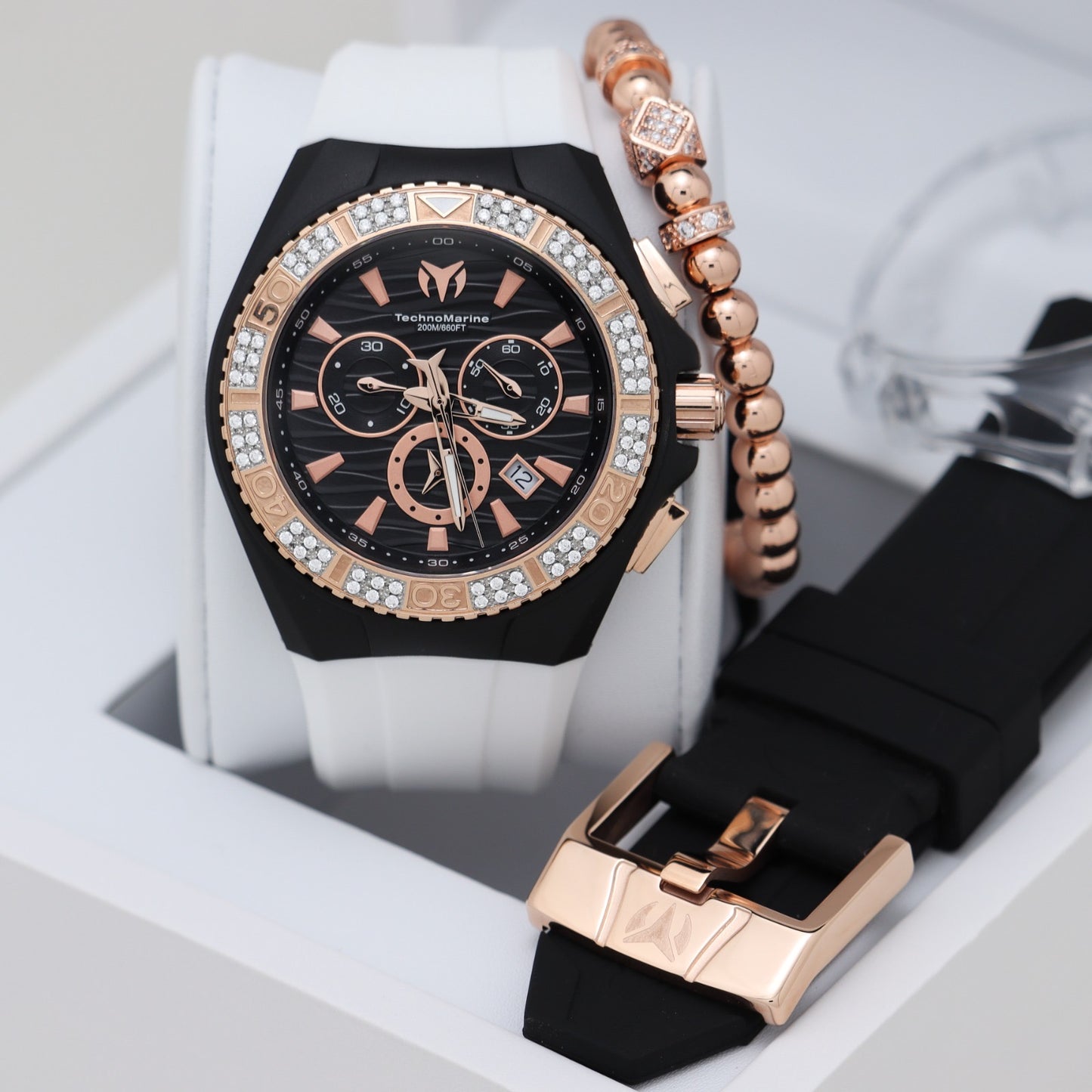 Technomarine Cruise Star Men's Watch - 46.65mm, Suizo Cristal de Zafiro Rose Gold Custom + 5% Adicional