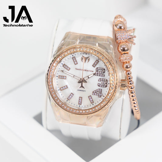 Technomarine Cruise Monogram 45mm Rose Gold Stainless steel Una Pulsera Gratis 5% De Descuento = $94.99