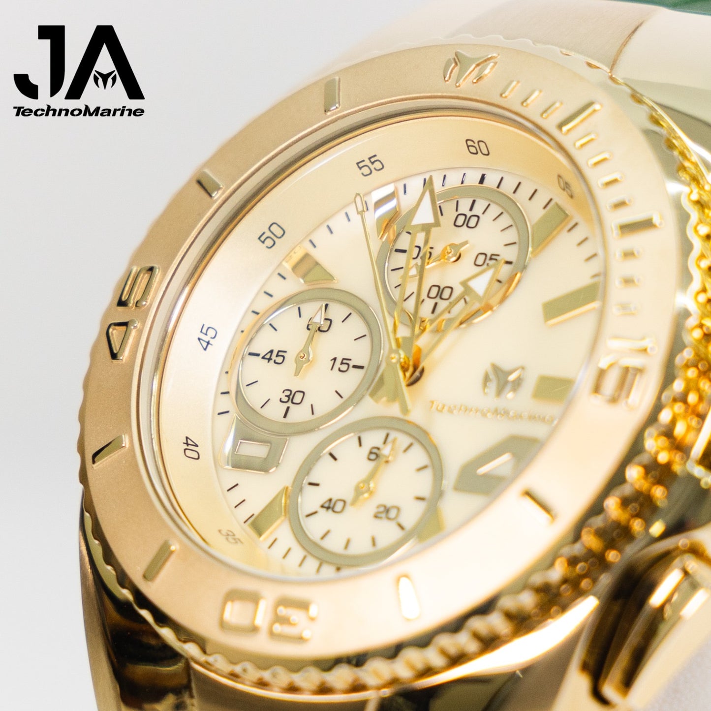 New Modelo 2025 TechnoMarine Cruise Original Men's Watch w/ Mother of Pearl Dial 44 mm, Black, Oro Green with Interchangeable Strap + 5% De Descuento = $139.99