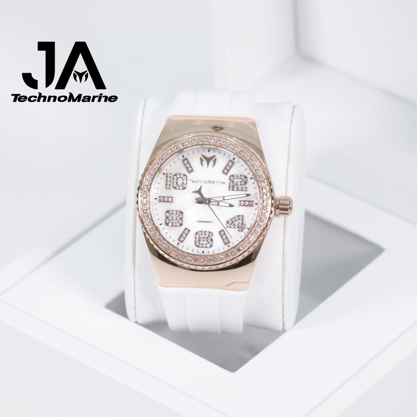 Technomarine Cruise Monogram 45mm Gold with Stones Rose Gold White 5% De Descuento = $94.99