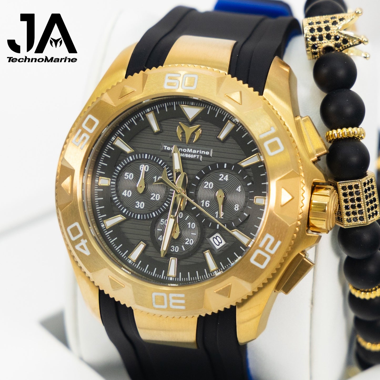 Technomarine UF6 Chronograph Date Quartz Black Dial Men's Watch 48mm