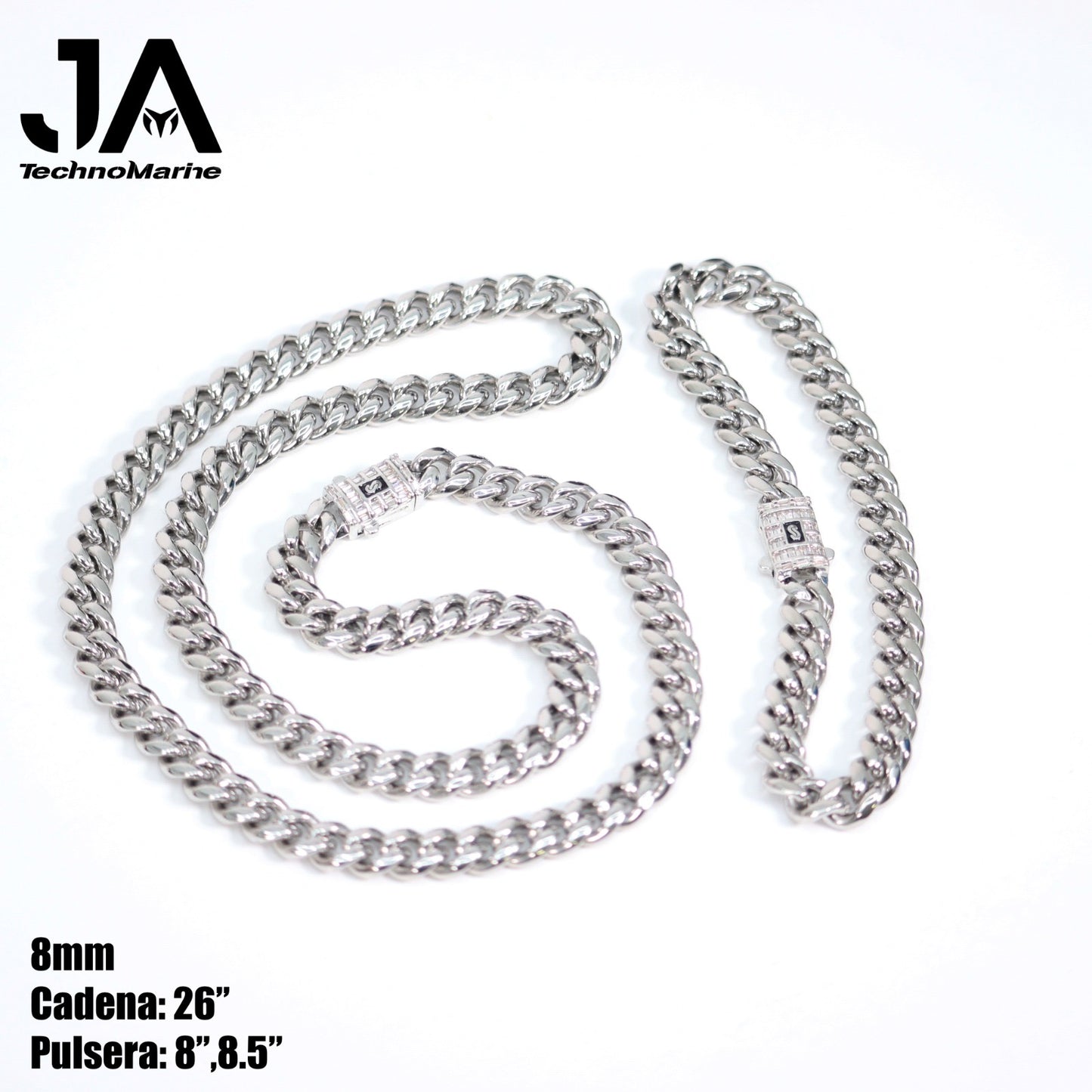 Cadenas Cubanas hombre 8mm 26” Stainless Steel