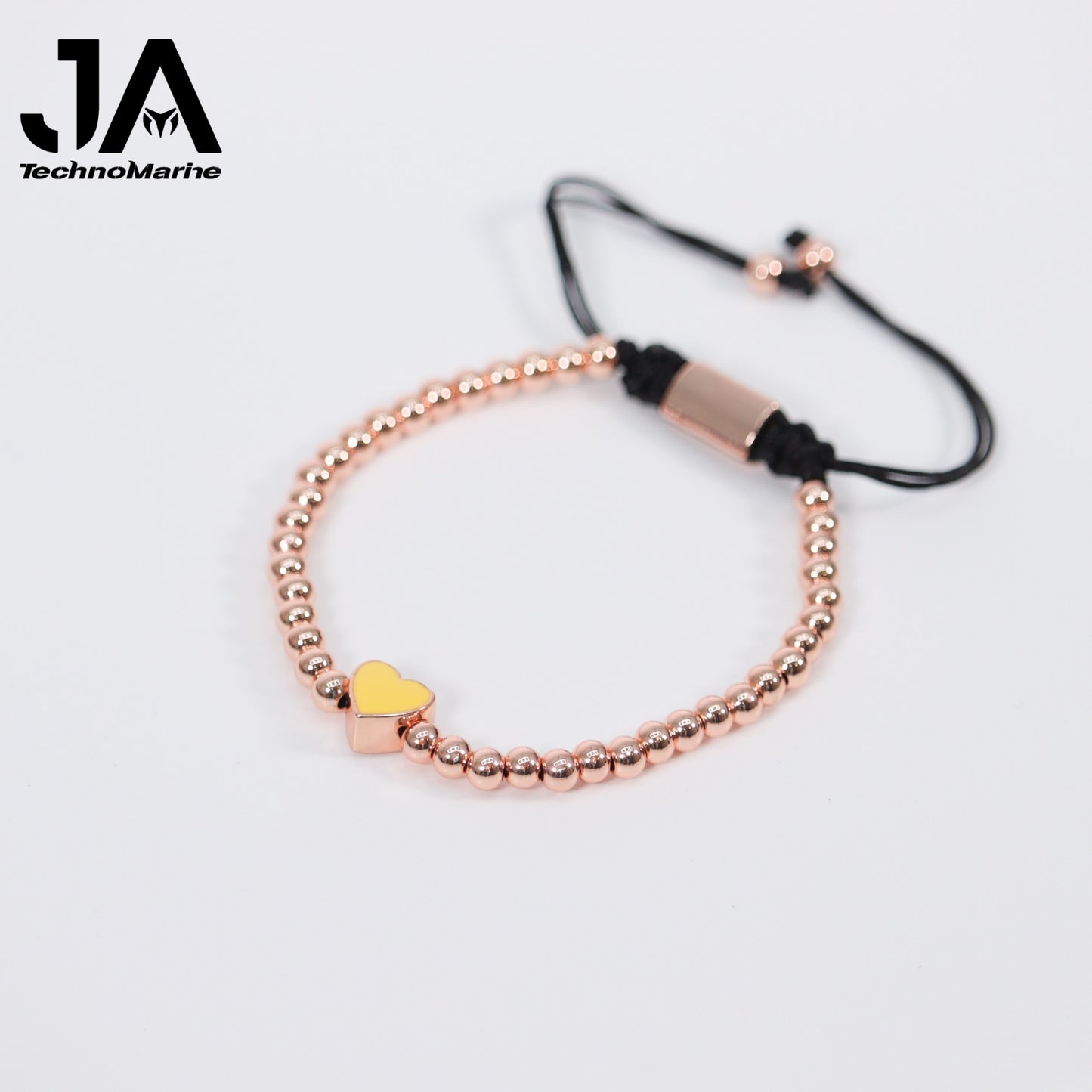 Pulsera De Corazón Amarillo Mujer Rose Gold Ajustable Stainless Steel