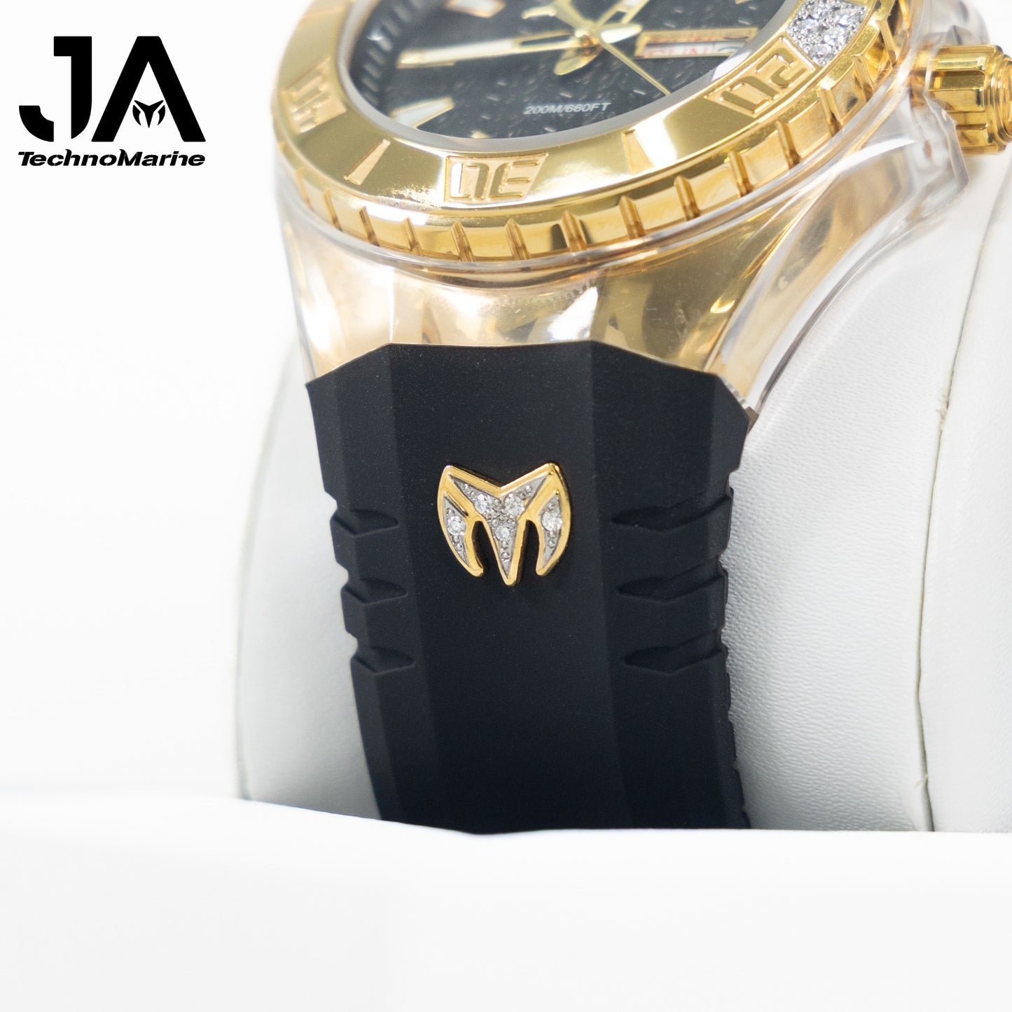 TechnoMarine Cruise Monogram Men's Watch - 47.8mm Correa Negra, Fondo Negro Custom