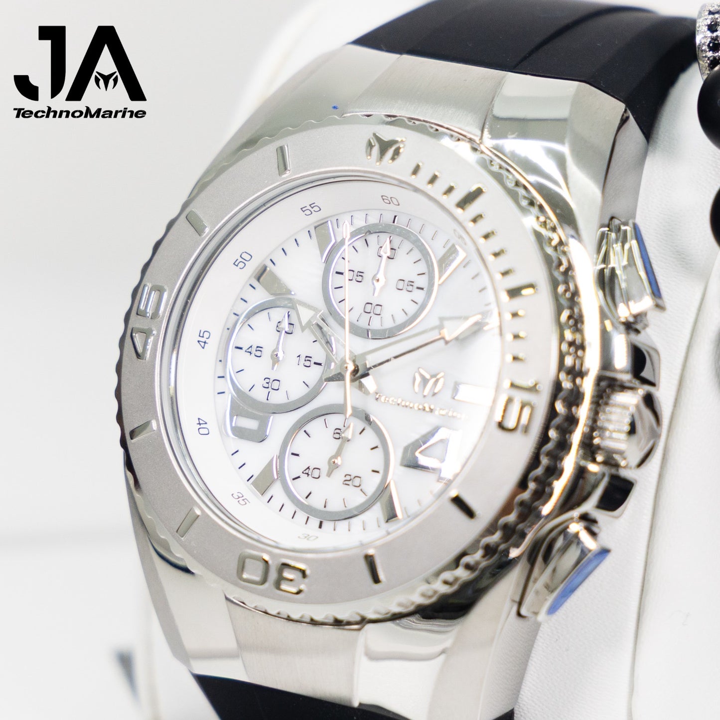 New Modelo 2025 TechnoMarine Cruise Original Men's Watch w/ Mother of Pearl Dial 44 mm, Black, Silver Green with Interchangeable + 5% De Descuento = $139.99