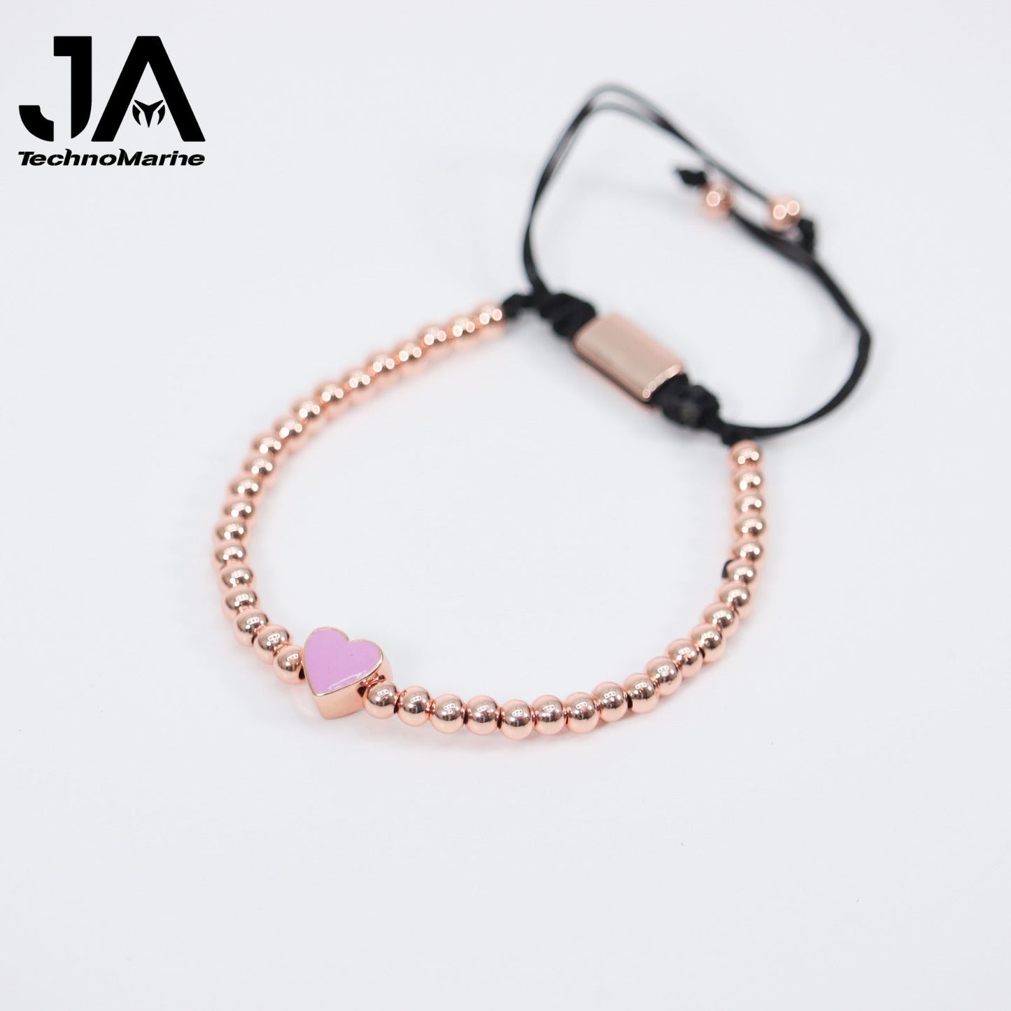 🎁 Pulsera De Corazón Violeta Mujer Rose Gold Ajustable Stainless Steel (Discount)