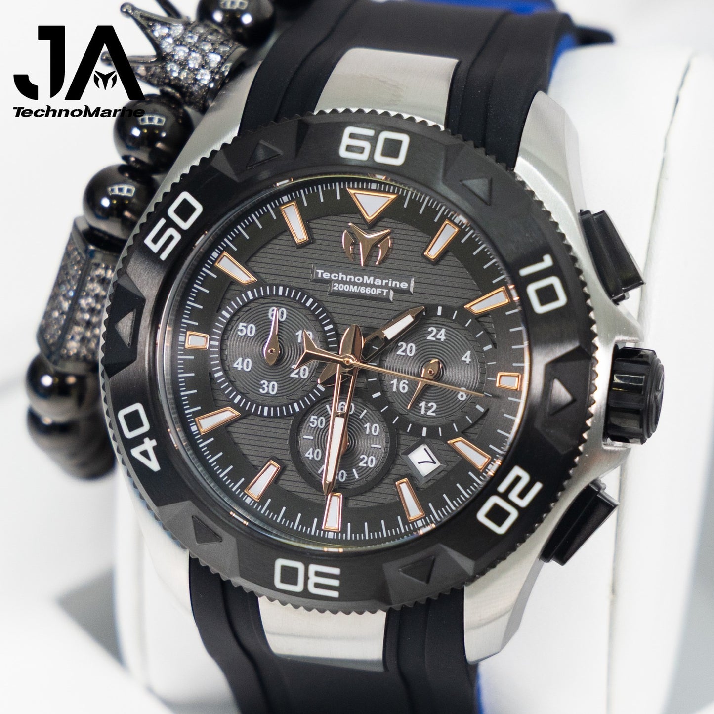 Technomarine UF6 Chronograph Date Quartz Black Dial Men's Watch 48mm