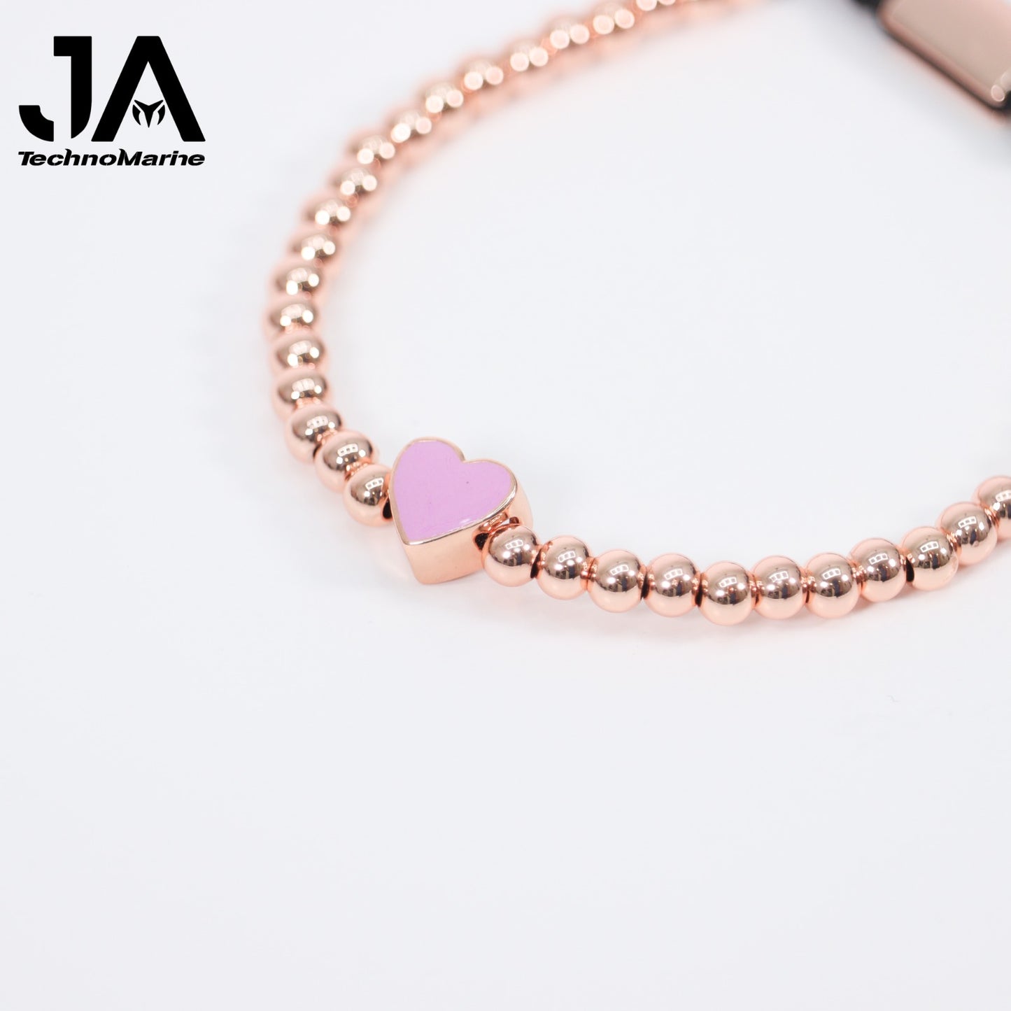 Pulsera De Corazón Violeta Mujer Rose Gold Ajustable Stainless Steel