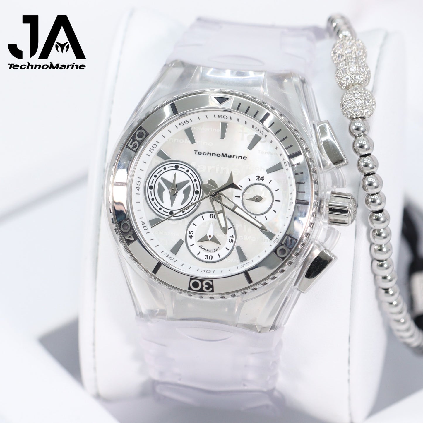 Technomarine Mujer Cruise Quartz Watch Silver 40 mm Clear