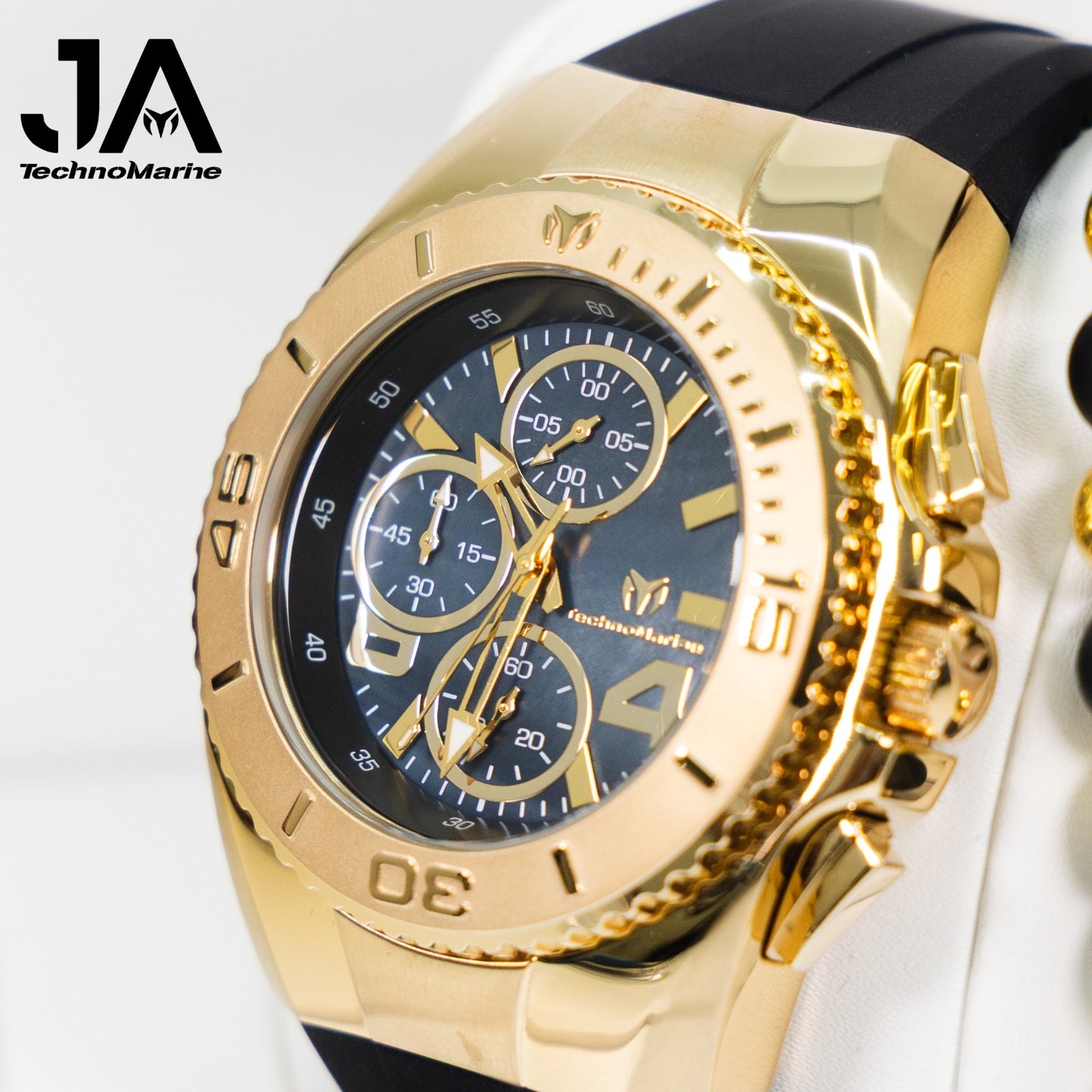 New Modelo 2025 TechnoMarine Cruise Original Men's Watch w/ Mother of Pearl Dial 44 mm, Black, Oro Green with Interchangeable Strap + 5% De Descuento = $139.99