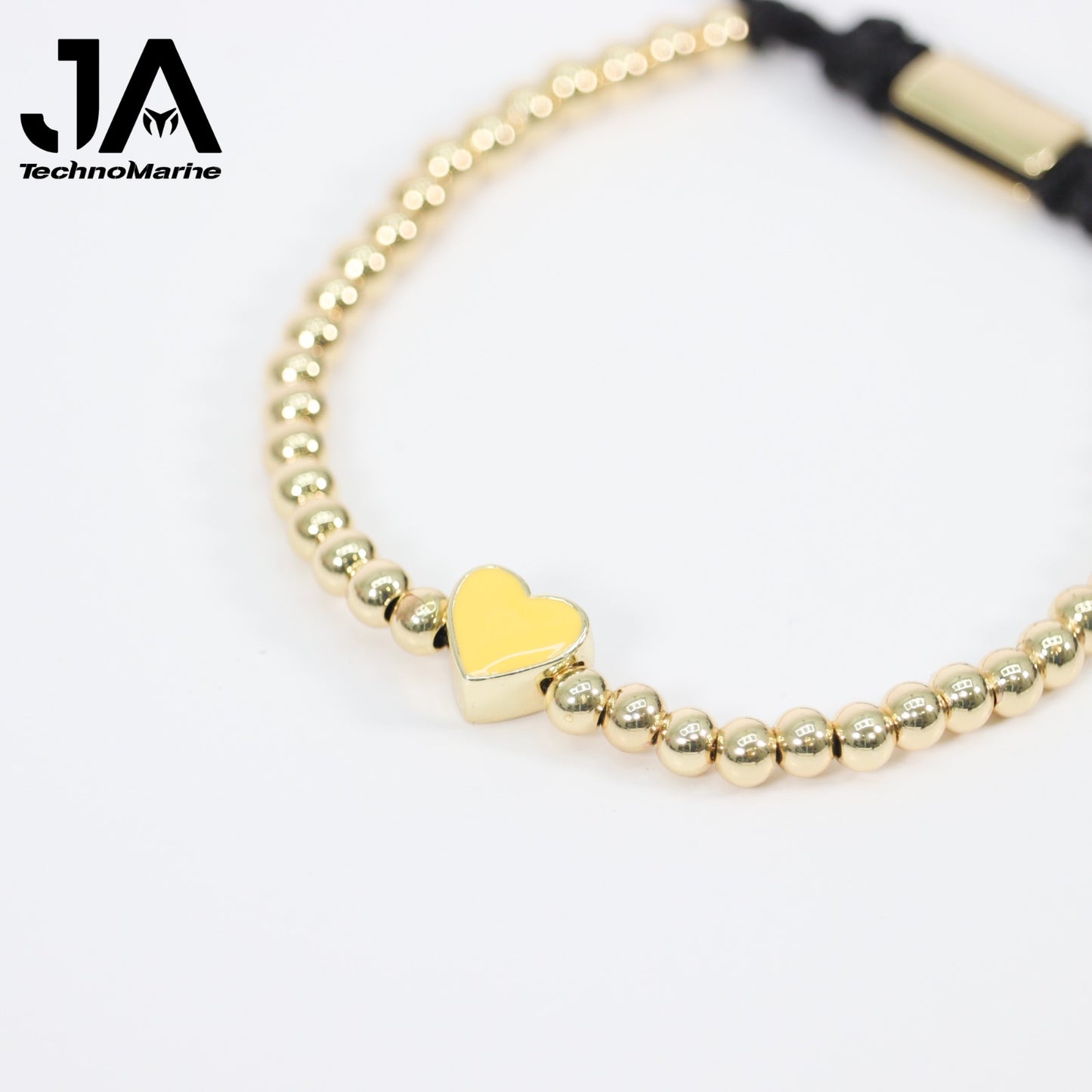 Pulsera De Corazón Amarillo Mujer Dorada Ajustable Stainless Steel