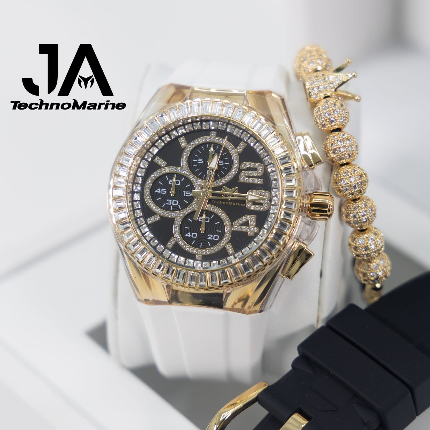 Technomarine Cruise Glitz 45mm Gold w Stones Arrival Dos Correas