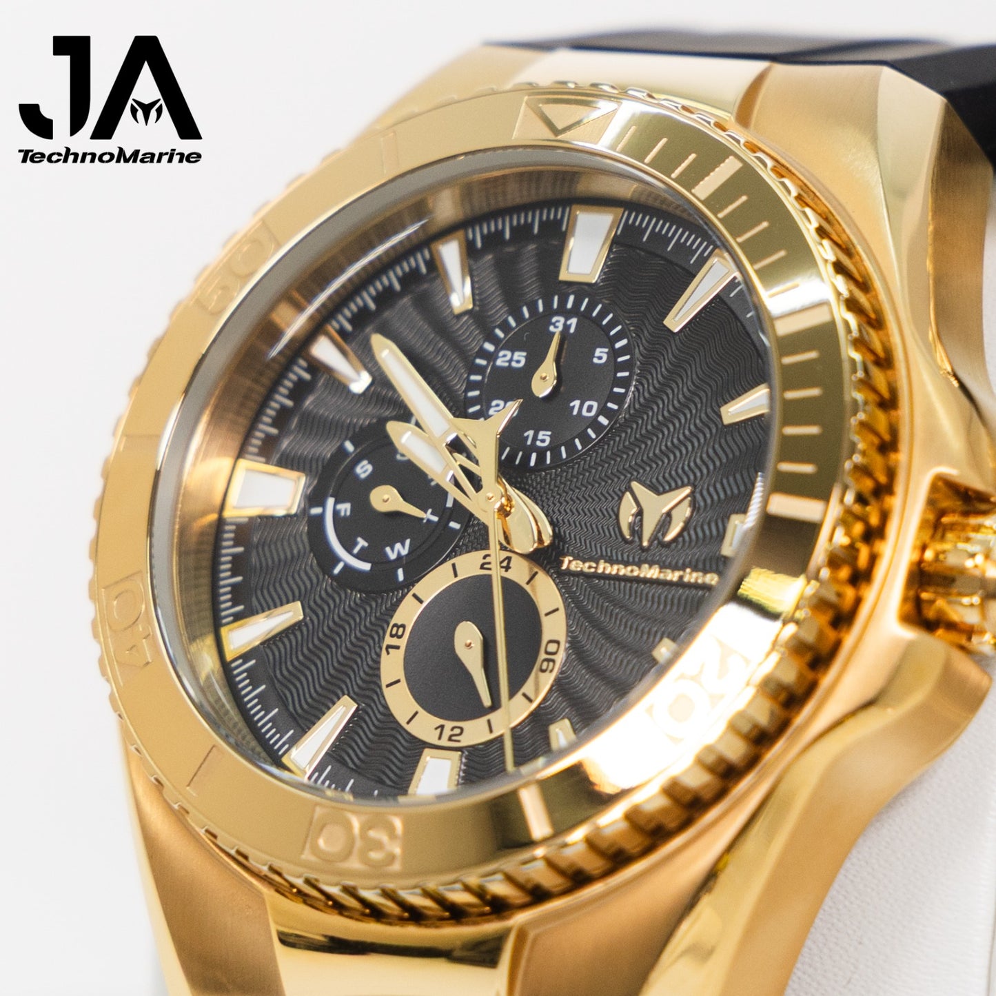 TechnoMarine Cruise California Men's Watch - 45mm, Black, White, Oro + 5% De Descuento = $139.99