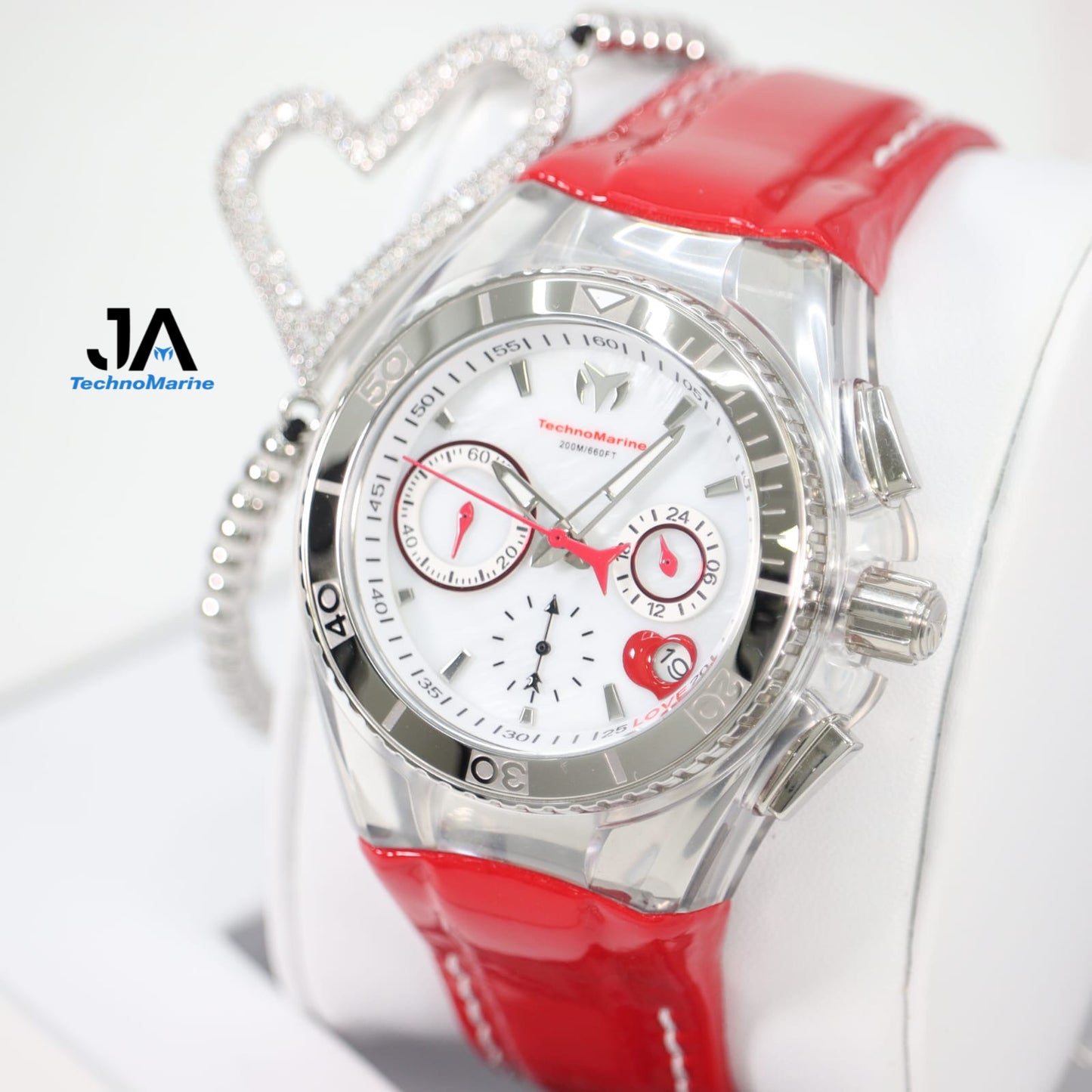 Technomarine Cruise Valentine Ladies Chronograph Quartz Watch Silver
