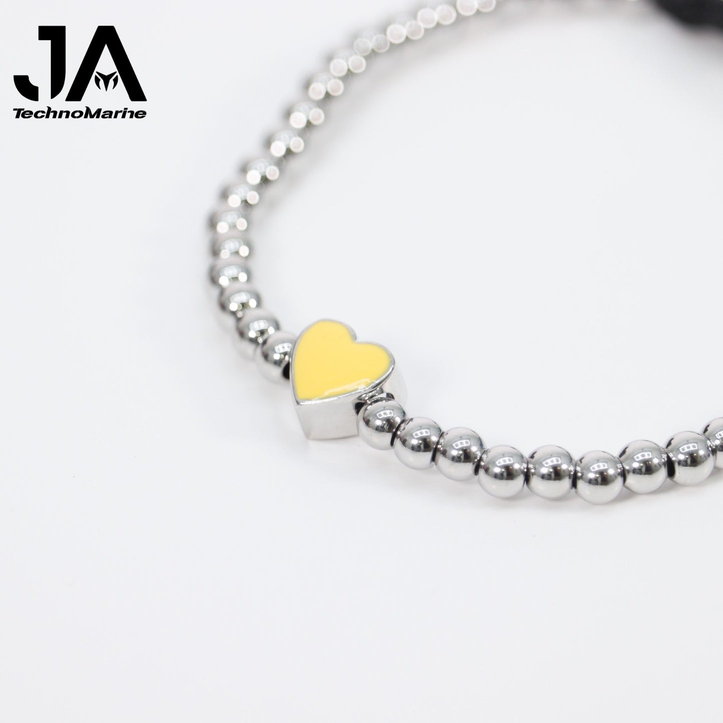 Pulsera De Corazón Amarillo Mujer Silver Ajustable Stainless Steel