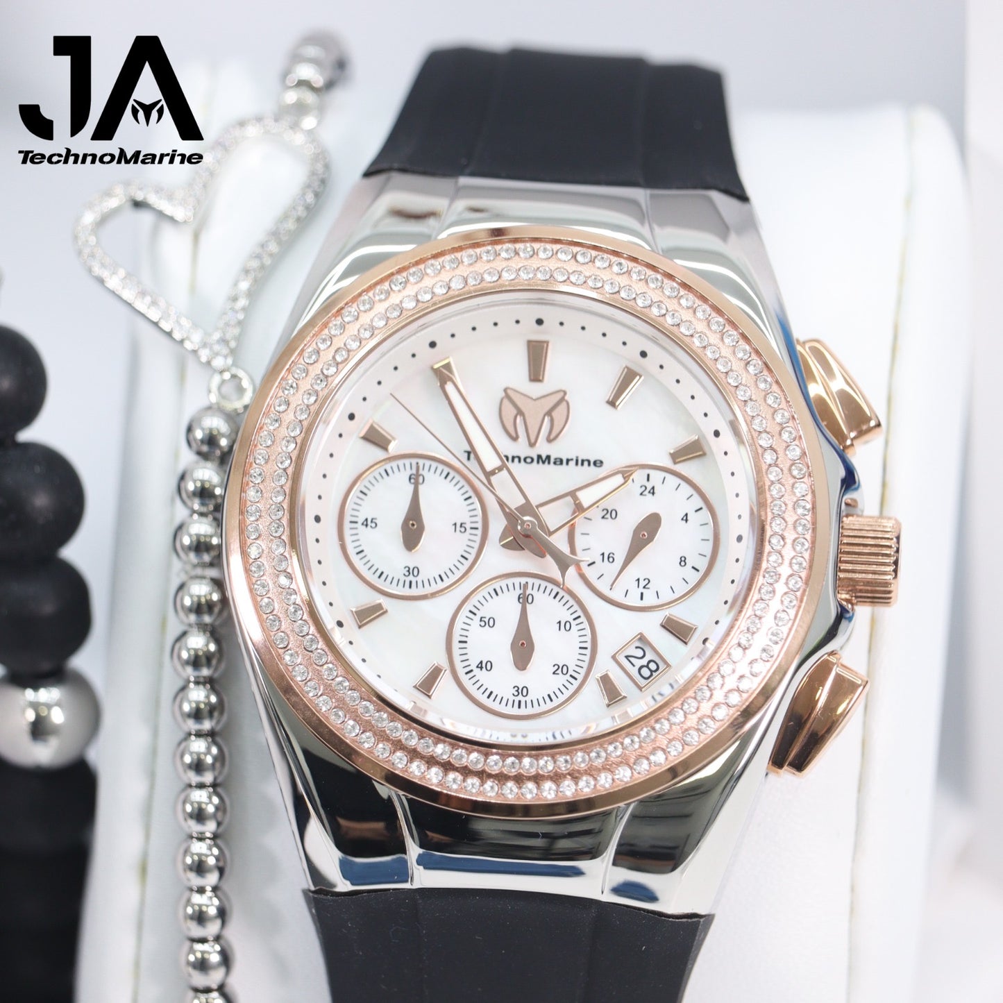 Set Technomarine (PAVE) 46 mm Hombre Cruise Collections Máquina SUIZA Color Plata Y TechnoMarine Pave 40mm Para (Mujer) Plata Dos Tonos