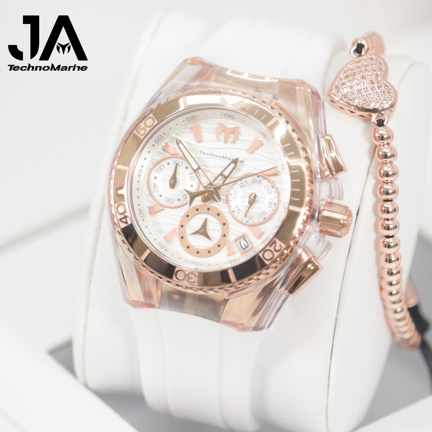 Technomarine Cruise Lady 40mm Stainless Steel Rose Gold White Dial Quartz