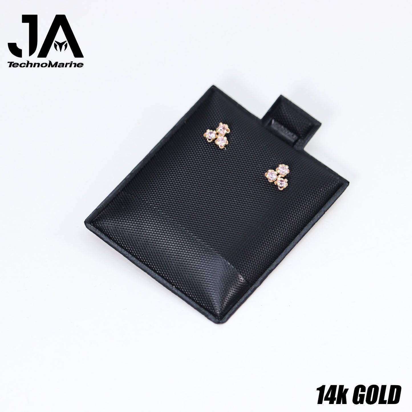 Zirconias Tres Piedras Violeta Claro 14k