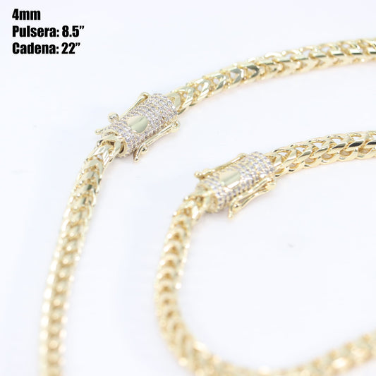 Cadena Franco hombre 4mm Stainless Steel 22”