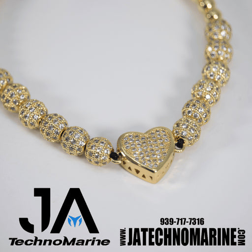 Pulsera De Corazon Dorada De Mujer Ajustable Stainless Steel